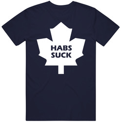 Leafs Hockey Habs Suck Vintage Classic Navy Blue T Shirt Leafs Hockey Habs Suck Vintage Classic Navy Blue T Shirt