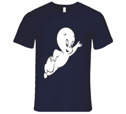 Casper The Friendly Ghost Men's Fitted Vintage Classic Navy Blue T Shirt Casper The Friendly Ghost Men's Fitted Vintage Classic Navy Blue T Shirt