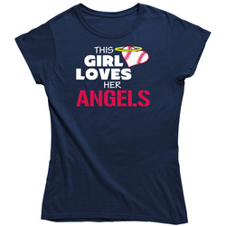 This Girl Loves Her Angels Baseball T Shirt - California Angels Team Colors Vintage Classic Navy Blue Ladies T Shirt This Girl Loves Her Angels Baseball T Shirt - California Angels Team Colors Vintage Classic Navy Blue Ladies T Shirt
