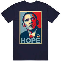 Hope Continues Obama Vintage Classic Navy Blue T Shirt