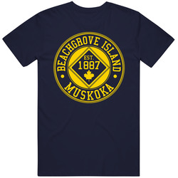Beachgrove Island 125 Year Anniversary Vintage Classic Navy Blue T Shirt Beachgrove Island 125 Year Anniversary Vintage Classic Navy Blue T Shirt