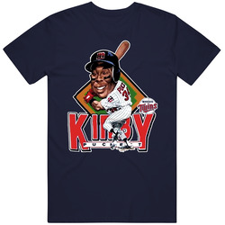 Kirby Puckett Retro Baseball Caricature Vintage Classic Navy Blue T Shirt Kirby Puckett Retro Baseball Caricature Vintage Classic Navy Blue T Shirt