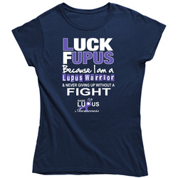 Fupus We're Mad...but Not Giving Up! Vintage Classic Navy Blue Ladies T Shirt Fupus We're Mad...but Not Giving Up! Vintage Classic Navy Blue Ladies T Shirt