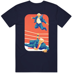 Bernie Sanders From The Top Rope Funny Wrestling Donald Trump Vintage Classic Navy Blue T Shirt Bernie Sanders From The Top Rope Funny Wrestling Donald Trump Vintage Classic Navy Blue T Shirt