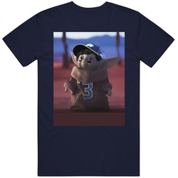 Baby Yoda Russell Wilson Mandalorian Vintage Classic Navy Blue T Shirt Baby Yoda Russell Wilson Mandalorian Vintage Classic Navy Blue T Shirt