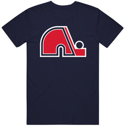Quebec Nordiques Vintage French Hockey Logo Vintage Classic Navy Blue T Shirt Quebec Nordiques Vintage French Hockey Logo Vintage Classic Navy Blue T Shirt
