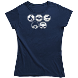 Divergent Factions - Divergent (womens) Vintage Classic Navy Blue Ladies T Shirt Divergent Factions - Divergent (womens) Vintage Classic Navy Blue Ladies T Shirt
