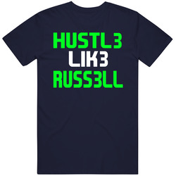 Hustle Like Russell Wilson Seattle Seahawk Vintage Classic Navy Blue T Shirt Hustle Like Russell Wilson Seattle Seahawk Vintage Classic Navy Blue T Shirt
