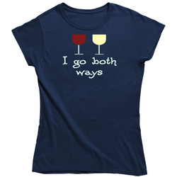 I Go Both Ways Red Wine White Wine Funny Vintage Classic Navy Blue Ladies T Shirt I Go Both Ways Red Wine White Wine Funny Vintage Classic Navy Blue Ladies T Shirt