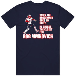 Rob Ninkovich New England Football Boston Boogeyman Vintage Classic Navy Blue T Shirt Rob Ninkovich New England Football Boston Boogeyman Vintage Classic Navy Blue T Shirt