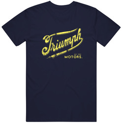 Vintage Motorcycle Logo Triumph Vintage Classic Navy Blue T Shirt Vintage Motorcycle Logo Triumph Vintage Classic Navy Blue T Shirt