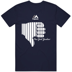 New York Thumbs Down Pinstripe Baseball Vintage Classic Navy Blue T Shirt New York Thumbs Down Pinstripe Baseball Vintage Classic Navy Blue T Shirt