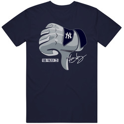 Thumbs Down Tod Frazier 29 Playoffs New York Yankees Vintage Classic Navy Blue T Shirt Thumbs Down Tod Frazier 29 Playoffs New York Yankees Vintage Classic Navy Blue T Shirt