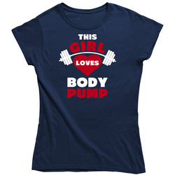 This Girl Loves Body Pump Gym Vintage Classic Navy Blue Ladies T Shirt This Girl Loves Body Pump Gym Vintage Classic Navy Blue Ladies T Shirt