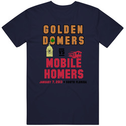 Golden Domers Vs Mobile Homers Notre Dame Alabama Blue Vintage Classic Navy Blue T Shirt Golden Domers Vs Mobile Homers Notre Dame Alabama Blue Vintage Classic Navy Blue T Shirt