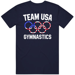 Team Usa Gymnastics Olympics Event Patriotic Rings Vintage Classic Navy Blue T Shirt Team Usa Gymnastics Olympics Event Patriotic Rings Vintage Classic Navy Blue T Shirt