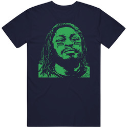 Marshawn Lynch Seattle Football Beast Mode Running Back Vintage Classic Navy Blue T Shirt Marshawn Lynch Seattle Football Beast Mode Running Back Vintage Classic Navy Blue T Shirt