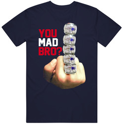 You Mad Bro Tom Brady 5 Rings Middle Finger Super Bowl Goat Vintage Classic Navy Blue T Shirt You Mad Bro Tom Brady 5 Rings Middle Finger Super Bowl Goat Vintage Classic Navy Blue T Shirt
