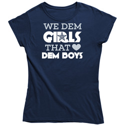 We Dem Girls - Dallas Vintage Classic Navy Blue Ladies T Shirt We Dem Girls - Dallas Vintage Classic Navy Blue Ladies T Shirt