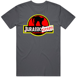 Jurassic Kitten Tee Vintage Charcoal Grey Unisex Cotton T Shirt Jurassic Kitten Tee Vintage Charcoal Grey Unisex Cotton T Shirt