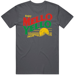 Vintage Distressed Mello Yello Logo Vintage Charcoal Grey Unisex Cotton T Shirt Vintage Distressed Mello Yello Logo Vintage Charcoal Grey Unisex Cotton T Shirt