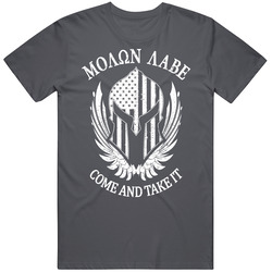Molon Labe Usa Helmet Charcoal Vintage Charcoal Grey Unisex Cotton T Shirt Molon Labe Usa Helmet Charcoal Vintage Charcoal Grey Unisex Cotton T Shirt