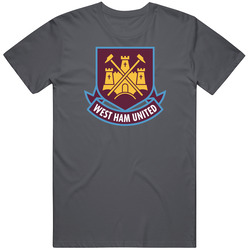 West Ham United Sport Vintage Charcoal Grey Unisex Cotton T Shirt West Ham United Sport Vintage Charcoal Grey Unisex Cotton T Shirt