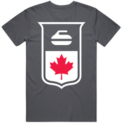 Curling Canada Sports Pig In Vintage Charcoal Grey Unisex Cotton T Shirt Curling Canada Sports Pig In Vintage Charcoal Grey Unisex Cotton T Shirt