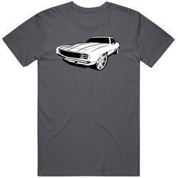 1969 Chevy Camaro Z28 Vintage Charcoal Grey Unisex Cotton T Shirt 1969 Chevy Camaro Z28 Vintage Charcoal Grey Unisex Cotton T Shirt