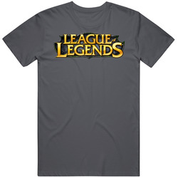 League Of Legends Logo Vintage Charcoal Grey Unisex Cotton T Shirt