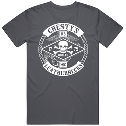 Chesty's Leathernecks Vintage Charcoal Grey Unisex Cotton T Shirt Chesty's Leathernecks Vintage Charcoal Grey Unisex Cotton T Shirt