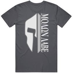 Molon Labe 1 Half Face Charcoal Vintage Charcoal Grey Unisex Cotton T Shirt Molon Labe 1 Half Face Charcoal Vintage Charcoal Grey Unisex Cotton T Shirt
