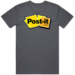 Post-it Manufactoring Vintage Charcoal Grey Unisex Cotton T Shirt Post-it Manufactoring Vintage Charcoal Grey Unisex Cotton T Shirt