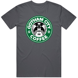 Starbucks Coffee Gotham Batman City Comic Movies Funny Vintage Charcoal Grey Unisex Cotton T Shirt Starbucks Coffee Gotham Batman City Comic Movies Funny Vintage Charcoal Grey Unisex Cotton T Shirt