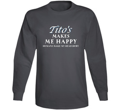 Titos Vintage Charcoal Grey Unisex Cotton Long Sleeve T Shirt Titos Vintage Charcoal Grey Unisex Cotton Long Sleeve T Shirt