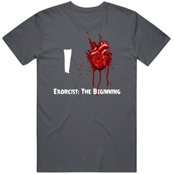 I Heart Love Exorcist: The Beginning Bloody Horror Movie Vintage Charcoal Grey Unisex Cotton T Shirt I Heart Love Exorcist: The Beginning Bloody Horror Movie Vintage Charcoal Grey Unisex Cotton T Shirt