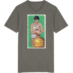 Pete Maravich 1970 Retro Sports Basketball Collectors Card Fan Worn Look Vintage Charcoal Grey Unisex Cotton T Shirt Pete Maravich 1970 Retro Sports Basketball Collectors Card Fan Worn Look Vintage Charcoal Grey Unisex Cotton T Shirt