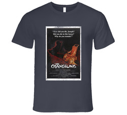 The Changeling Vintage Distressed Scary Movie Poster Halloween Vintage Charcoal Grey Unisex Cotton T Shirt The Changeling Vintage Distressed Scary Movie Poster Halloween Vintage Charcoal Grey Unisex Cotton T Shirt