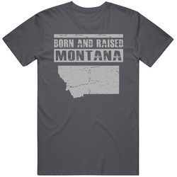 Born and Rasied Vintage Montana T-Shirt - Montanais My Home State Vintage Charcoal Grey Unisex Cotton T Shirt Born and Rasied Vintage Montana T-Shirt - Montanais My Home State Vintage Charcoal Grey Unisex Cotton T Shirt