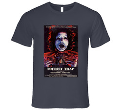 Tourist Trap Vintage Distressed Scary Movie Poster Halloween Vintage Charcoal Grey Unisex Cotton T Shirt Tourist Trap Vintage Distressed Scary Movie Poster Halloween Vintage Charcoal Grey Unisex Cotton T Shirt