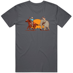 Funny Cowboys vs Indians Hipster T Shirt East Indian Riding Elephant Vintage Charcoal Grey Unisex Cotton T Shirt Funny Cowboys vs Indians Hipster T Shirt East Indian Riding Elephant Vintage Charcoal Grey Unisex Cotton T Shirt