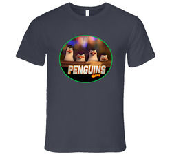 Penguins Of Madagascar The Movie Design Vintage Charcoal Grey Unisex Cotton T Shirt Penguins Of Madagascar The Movie Design Vintage Charcoal Grey Unisex Cotton T Shirt