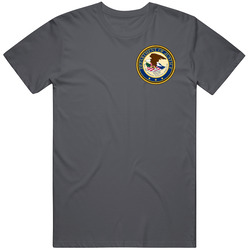 Seal Of The United States Department Of Justice Small Emblem Vintage Charcoal Grey Unisex Cotton T Shirt Seal Of The United States Department Of Justice Small Emblem Vintage Charcoal Grey Unisex Cotton T Shirt