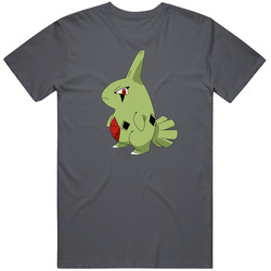 Larvitar Pokemon Video Game Vintage Charcoal Grey Unisex Cotton T Shirt