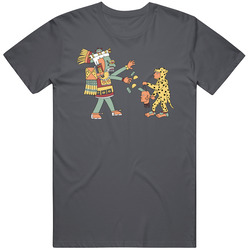 Precolumbian Halloween Vintage Charcoal Grey Unisex Cotton T Shirt