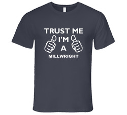 Trust Me I'm A Millwright Funny Trades Vintage Charcoal Grey Unisex Cotton T Shirt
