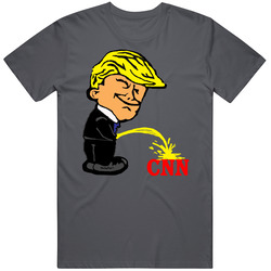 Donald Trump Pissing On Cnn Cartoon Funny Political Vintage Charcoal Grey Unisex Cotton T Shirt Donald Trump Pissing On Cnn Cartoon Funny Political Vintage Charcoal Grey Unisex Cotton T Shirt