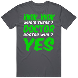 Knok..Knok Who's There ? DOCTOR WHO Vintage Charcoal Grey Unisex Cotton T Shirt Knok..Knok Who's There ? DOCTOR WHO Vintage Charcoal Grey Unisex Cotton T Shirt