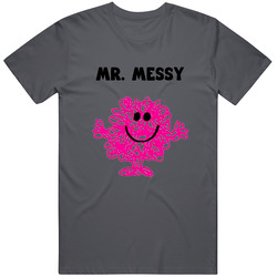 Mr. Messy Funny Vintage Charcoal Grey Unisex Cotton T Shirt Mr. Messy Funny Vintage Charcoal Grey Unisex Cotton T Shirt