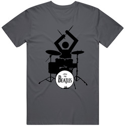 Beatles Stick Figure Drummer Vintage Charcoal Grey Unisex Cotton T Shirt Beatles Stick Figure Drummer Vintage Charcoal Grey Unisex Cotton T Shirt